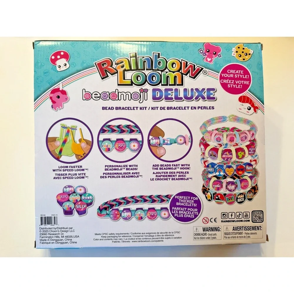 Rainbow Loom Beadmoji Deluxe Bracelet Bead‎ Large Kit & Speed Looms 2200 Bands